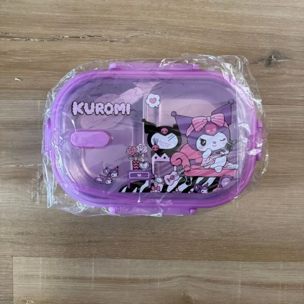 New Sanrio Kuromi Two Layer Bento Style Lunch Box Japanese Cute Kawaii Anime